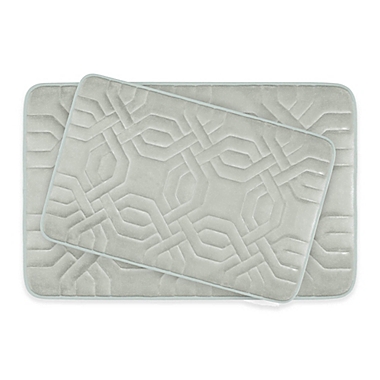 Bounce Comfort Chain Ring Memory Foam 2-Piece Bath Mat Set  in Light Grey. View a larger version of this product image.