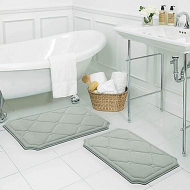 Bounce Comfort Gertie Memory Foam 2-Piece Bath Mat Set in Light Grey. View a larger version of this product image.