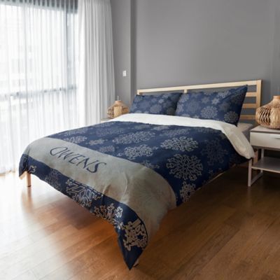 Snowflake Duvet Cover in Blue/Silver