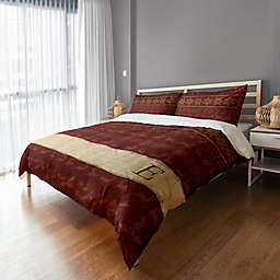 Rustic Holiday King Duvet Cover in Red/Beige