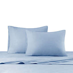 INK+IVY Heathered Cotton Jersey Knit Sheet Set Queen in Blue