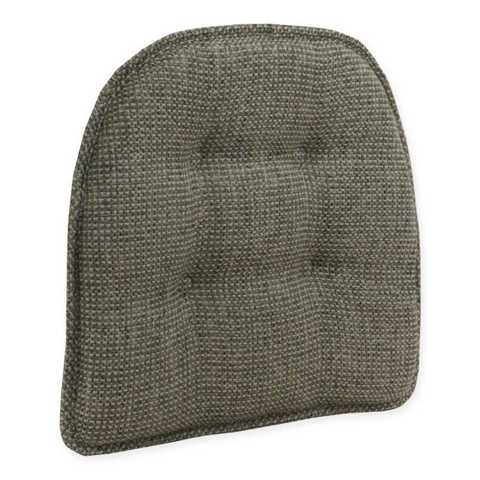 Tufted Grassland Chair Pad in Smoke with Gripper® Bed