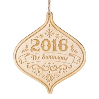 2016 Wood Laser Engraved Christmas Ornament