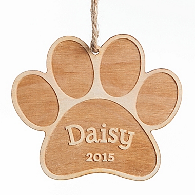 Dog Paw Wood Ornament. View a larger version of this product image.