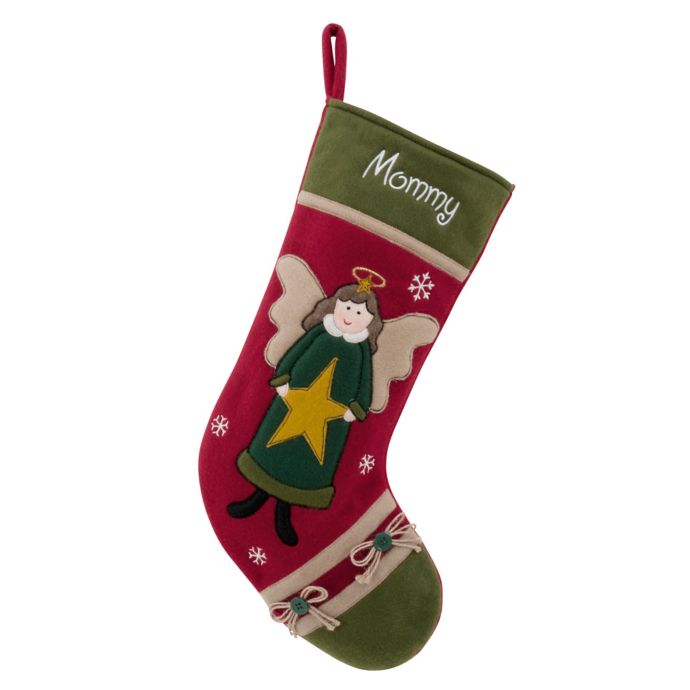 Plush Embroidered Angel 20 Inch Christmas Stocking Bed Bath And Beyond 