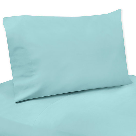 Alternate image 1 for Sweet Jojo Designs Emma Twin Sheet Set in White/Turquoise