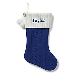 Cable Knit 20-Inch Christmas Stocking in Blue