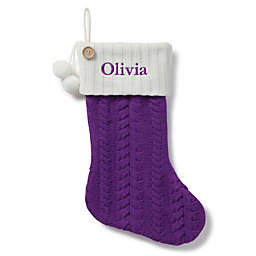 Cable Knit 20-Inch Christmas Stocking in Purple