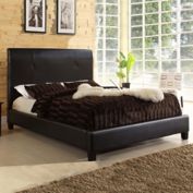 Bowery Hill Faux Leather Twin Bed In Dark Brown, 56% OFF