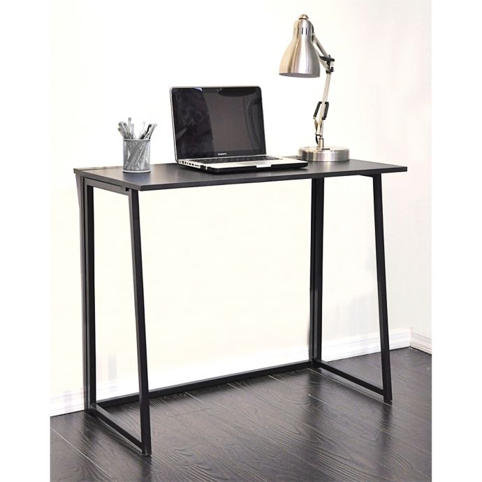 Wooden Folding Writing Desk In Black Bed Bath Beyond