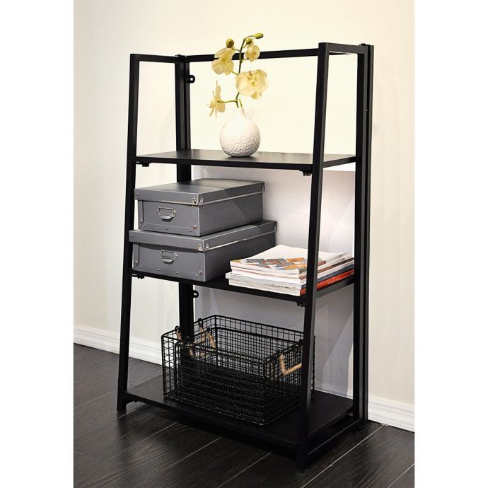 Urban Shop Folding Bookshelf In Black Bed Bath Beyond