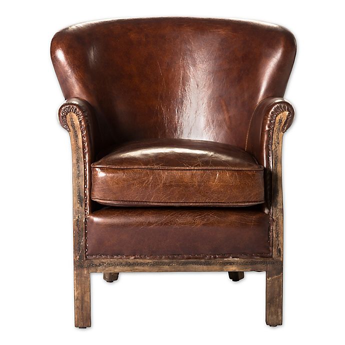 Moe S Home Collection Abbey Club Chair In Brown Bed Bath Beyond