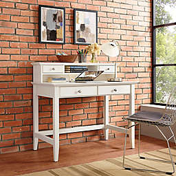 Crosley Campbell Writing Desk with Hutch in White