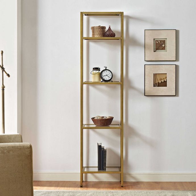 Crosley Aimee Narrow Etagere In Gold Bed Bath Beyond