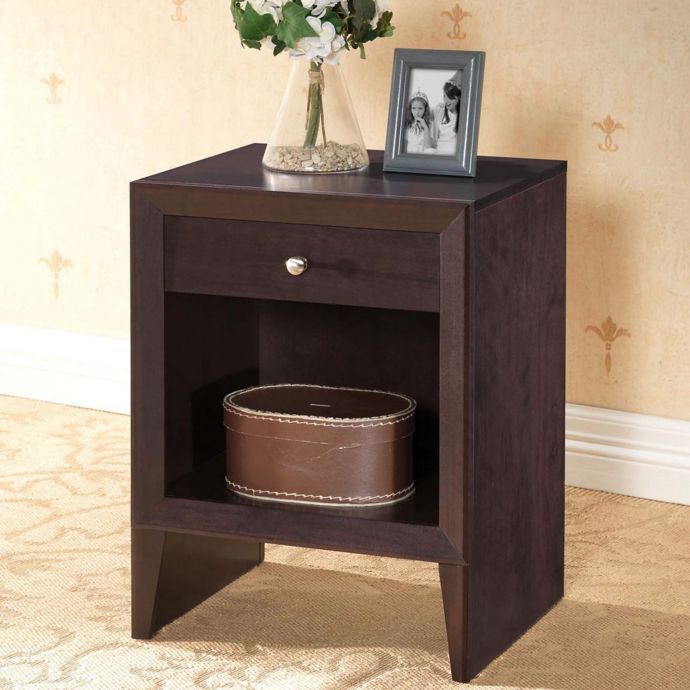 Baxton Studio Leelanau Nightstand in Dark Brown | Bed Bath ...