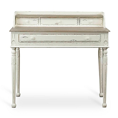 Baxton Studios Anjou French Accent Writing Desk in White/Light Brown. View a larger version of this product image.