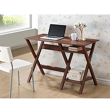 Baxton Studio Crossroads Writing Desk in Brown. View a larger version of this product image.
