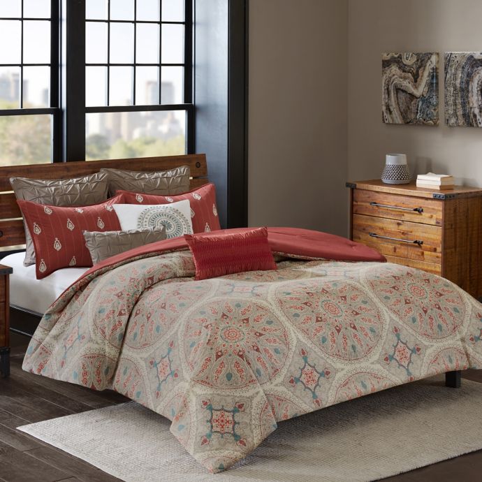 Ink Ivy Ballad Comforter Set In Red Bed Bath Beyond
