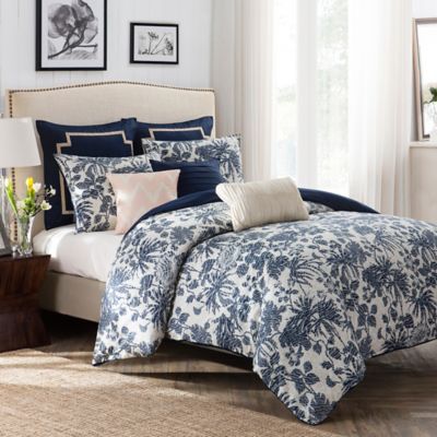 Palmetta Duvet Cover Set In Navy Bed Bath Beyond