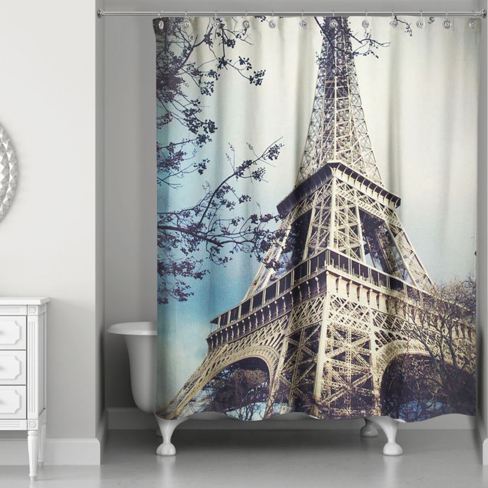 Designs Direct Hazy Eiffel Tower Shower Curtain Bed Bath Beyond
