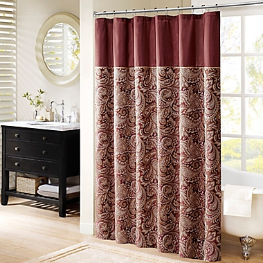 Madison Park Aubrey 72-Inch Shower Curtain in Burgundy. View a larger version of this product image.