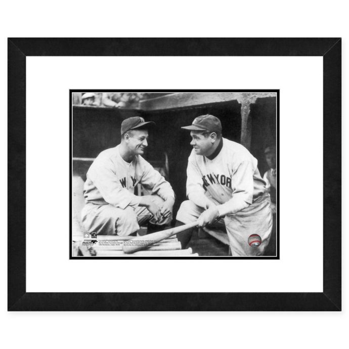 MLB Framed 11Inch x 14Inch Baseball Legends Ruth and Gehrig Photo