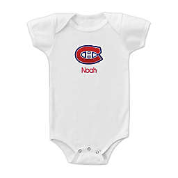 Designs by Chad and Jake NHL Montreal Canadiens Personalized Short Sleeve Bodysuit in White