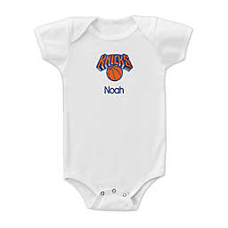 Designs by Chad and Jake NBA New York Knicks Personalized Short Sleeve Bodysuit in White