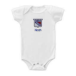 Designs by Chad and Jake NHL New York Rangers Personalized Short Sleeve Bodysuit in White