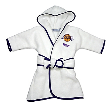 Designs by Chad and Jake NBA Los Angeles Lakers Personalized Hooded Robe in White. View a larger version of this product image.