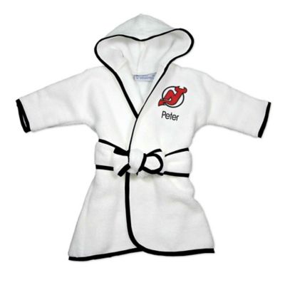 Designs by Chad and Jake NHL New Jersey Devils Personalized Hooded Robe in White