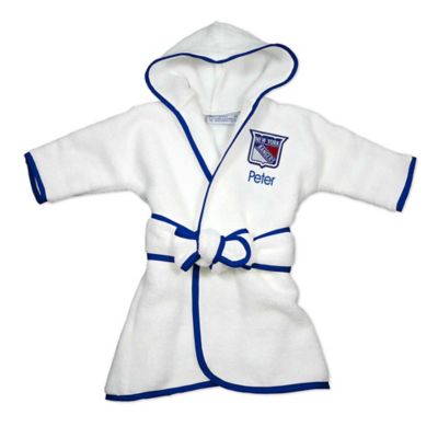 Designs by Chad and Jake NHL New York Rangers Personalized Hooded Robe in White