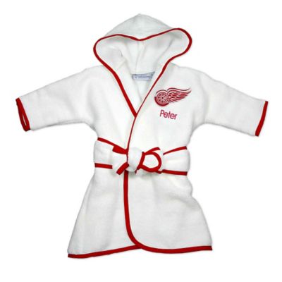 Designs by Chad and Jake NHL Detroit Red Wings Personalized Hooded Robe in White