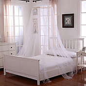 Oasis Round Hoop Sheer Bed Canopy in White
