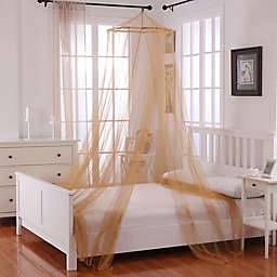 Oasis Round Hoop Sheer Bed Canopy in Gold
