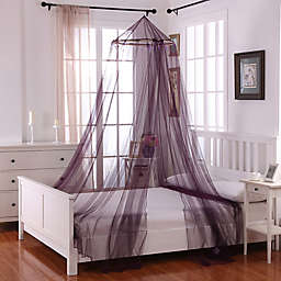 Oasis Round Hoop Sheer Bed Canopy in Purple