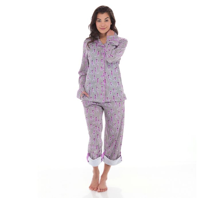 Munki Munki 2 Piece Sock Monkey Long Sleeve Classic Pajama Set In Grey Bed Bath Beyond