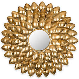 Safavieh Woodland Sunburst 29-Inch Round Mirror in Antique Gold