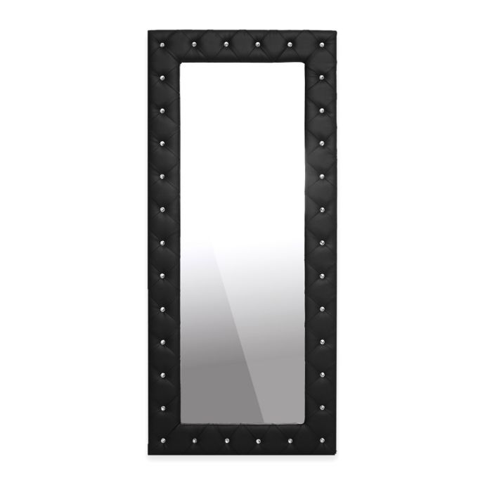 Baxton Studio 31 5 Inch X 71 Inch Stella Tufted Floor Mirror In