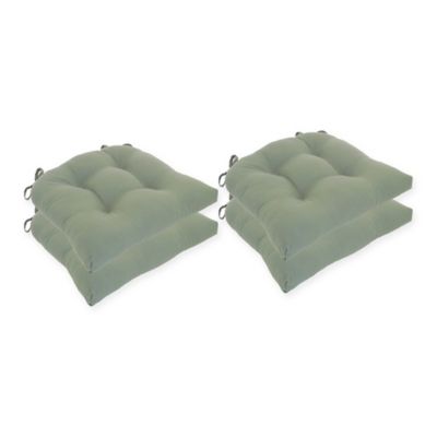 Solid Color Kitchen Chair Cushions w/ Ties Washable Grey Dining Chair Pads 
