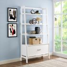 Brassex Inc Bookcase With Fold Down Desk In White Bed Bath Beyond