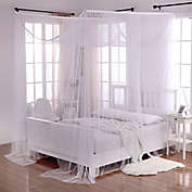 Crystal Sheer 4-Poster Bed Canopy in White