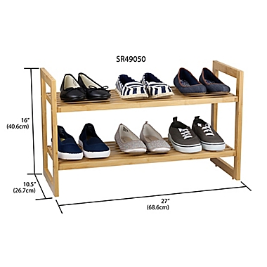Sunbeam&reg; 2-Shelf Bamboo Shoe Organizer. View a larger version of this product image.