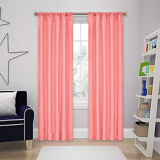 Alternate image 1 for Eclipse Kendall  95-Inch Rod Pocket Room Darkening Window Curtain Panel in Coral (Single)
