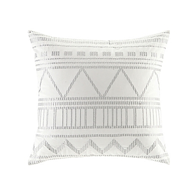INK+IVY Ava Square Throw Pillow in White. View a larger version of this product image.