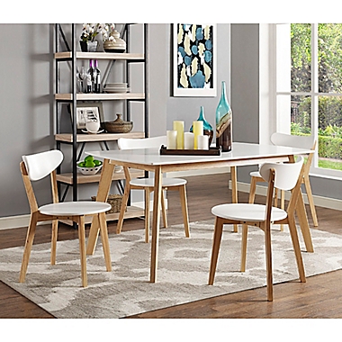 Forest Gate Lisa Mid-Centuury Modern Dining Collection in White/Natural. View a larger version of this product image.