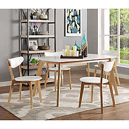 Forest Gate Lisa Mid-Centuury Modern Dining Collection in White/Natural