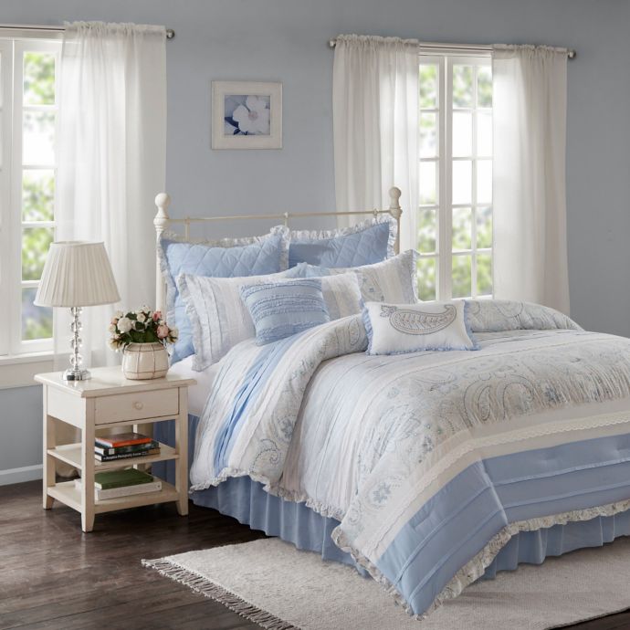 Madison Park Mirabelle 9 Piece Comforter Set In Blue Bed Bath