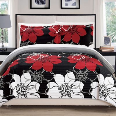 Ava Diamond Oversized F/q Cotton 3pc Quilt Set Lush Décor White Cottage for sale online 