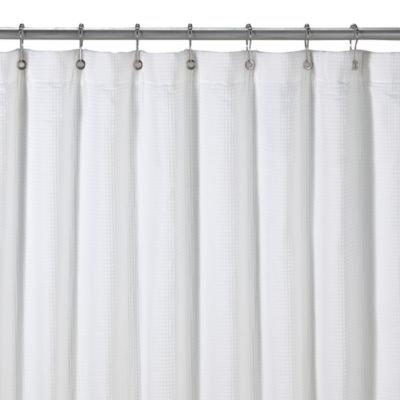 Hotel Terry White Shower Curtain | Bed 